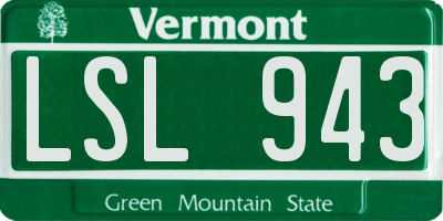 VT license plate LSL943