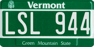 VT license plate LSL944