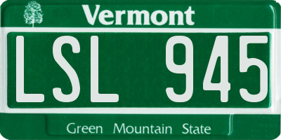 VT license plate LSL945