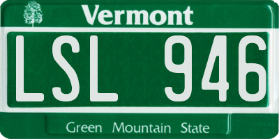 VT license plate LSL946