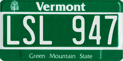 VT license plate LSL947