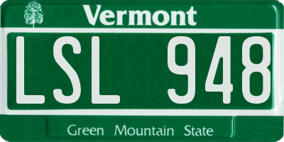 VT license plate LSL948
