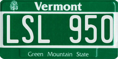 VT license plate LSL950
