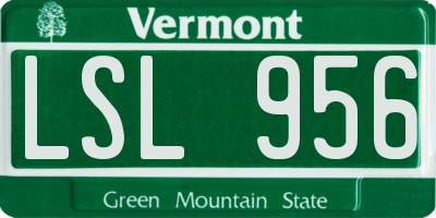 VT license plate LSL956