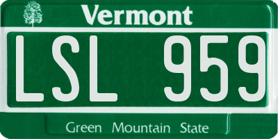 VT license plate LSL959