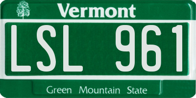 VT license plate LSL961