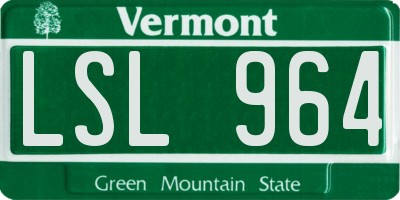 VT license plate LSL964