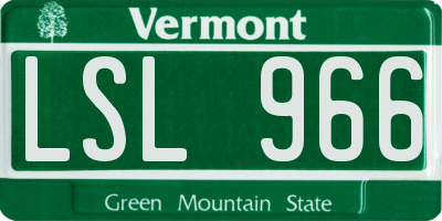 VT license plate LSL966