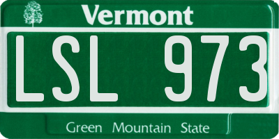 VT license plate LSL973