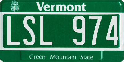VT license plate LSL974