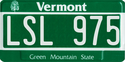 VT license plate LSL975