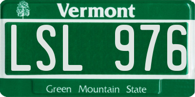 VT license plate LSL976