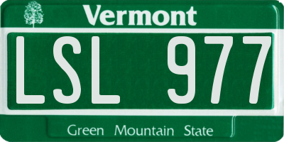 VT license plate LSL977