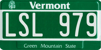 VT license plate LSL979