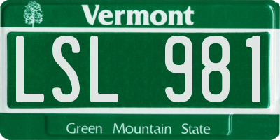 VT license plate LSL981