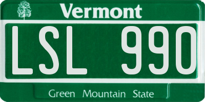 VT license plate LSL990