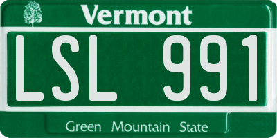 VT license plate LSL991