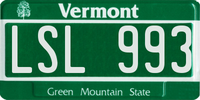 VT license plate LSL993
