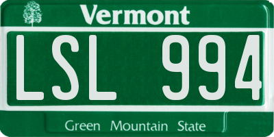 VT license plate LSL994