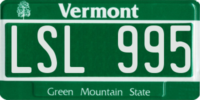 VT license plate LSL995