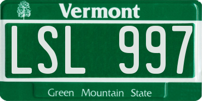 VT license plate LSL997