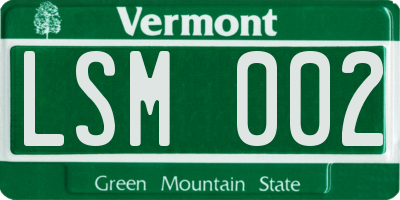 VT license plate LSM002
