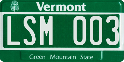 VT license plate LSM003