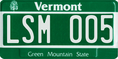VT license plate LSM005