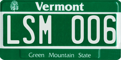 VT license plate LSM006