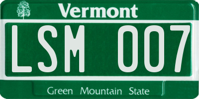 VT license plate LSM007