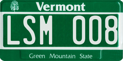 VT license plate LSM008