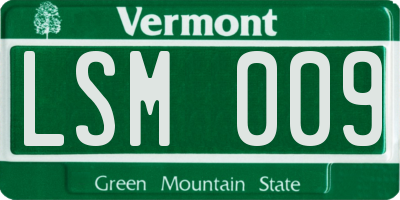 VT license plate LSM009
