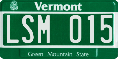 VT license plate LSM015