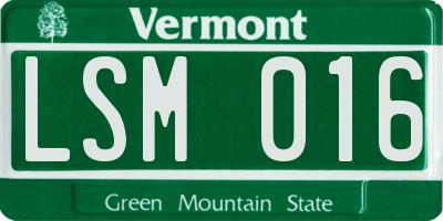 VT license plate LSM016