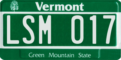 VT license plate LSM017