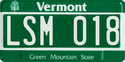 VT license plate LSM018