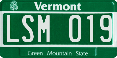 VT license plate LSM019