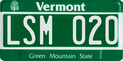 VT license plate LSM020