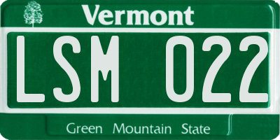 VT license plate LSM022