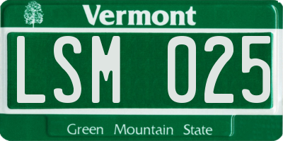 VT license plate LSM025