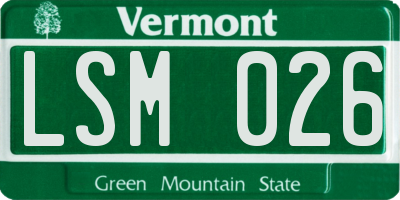 VT license plate LSM026