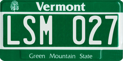 VT license plate LSM027