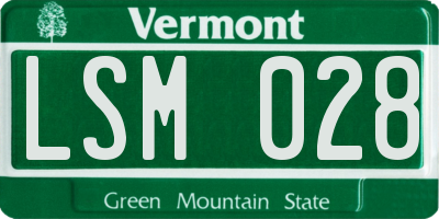 VT license plate LSM028