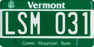 VT license plate LSM031