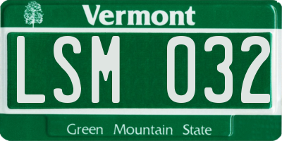 VT license plate LSM032