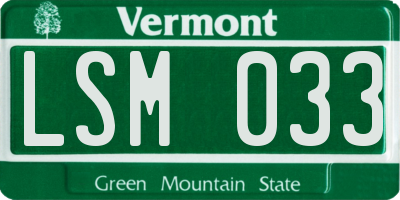 VT license plate LSM033