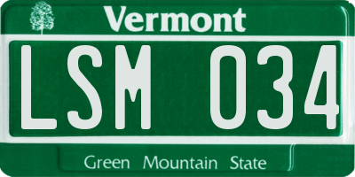 VT license plate LSM034