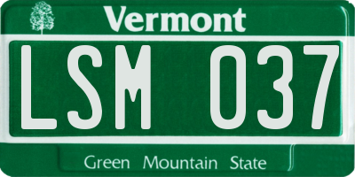 VT license plate LSM037