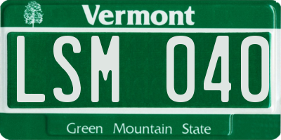 VT license plate LSM040
