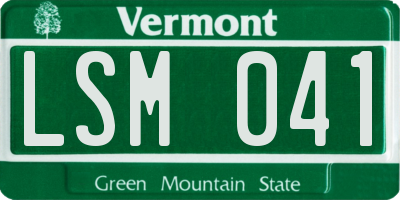 VT license plate LSM041